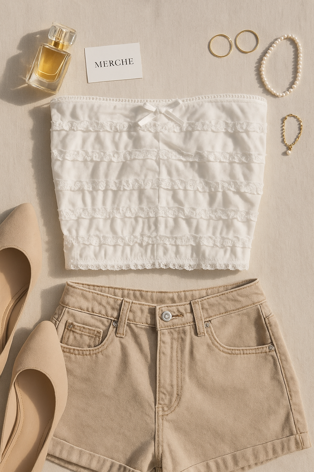 YOUR GIRL LACEY WHITE BANDEAU TOP