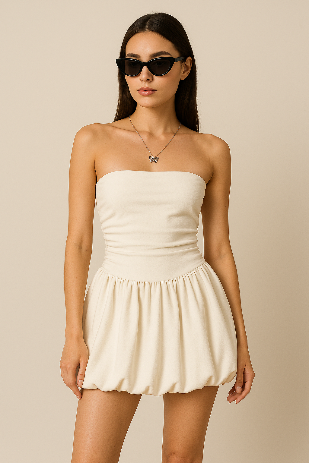 LEAD ROLE WHITE BANDEAU DRESS