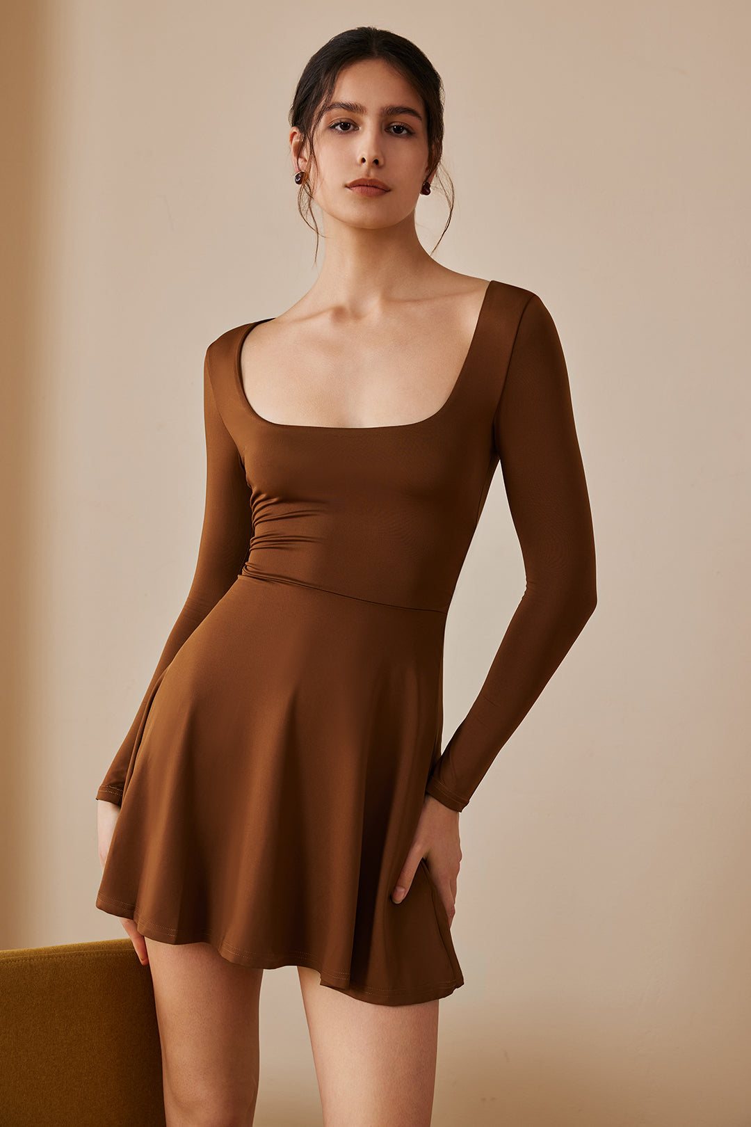 CASTLE STORY BROWN FLARE DRESS