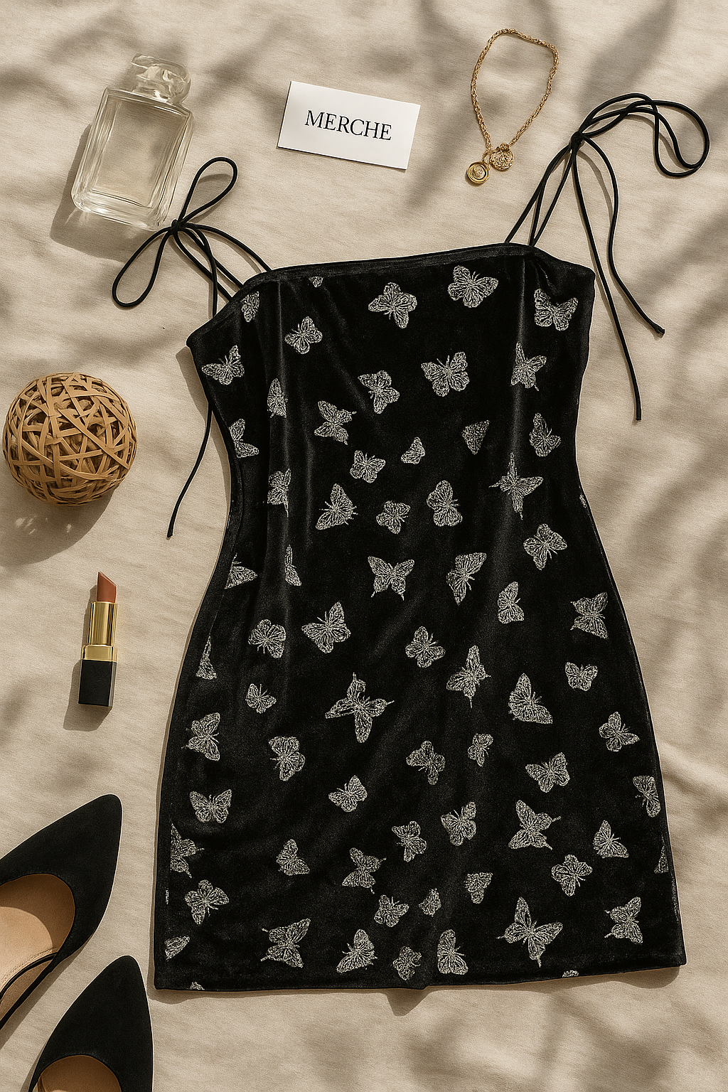 WING IT VELOUR SHIMMER TIE-UP MINI DRESS