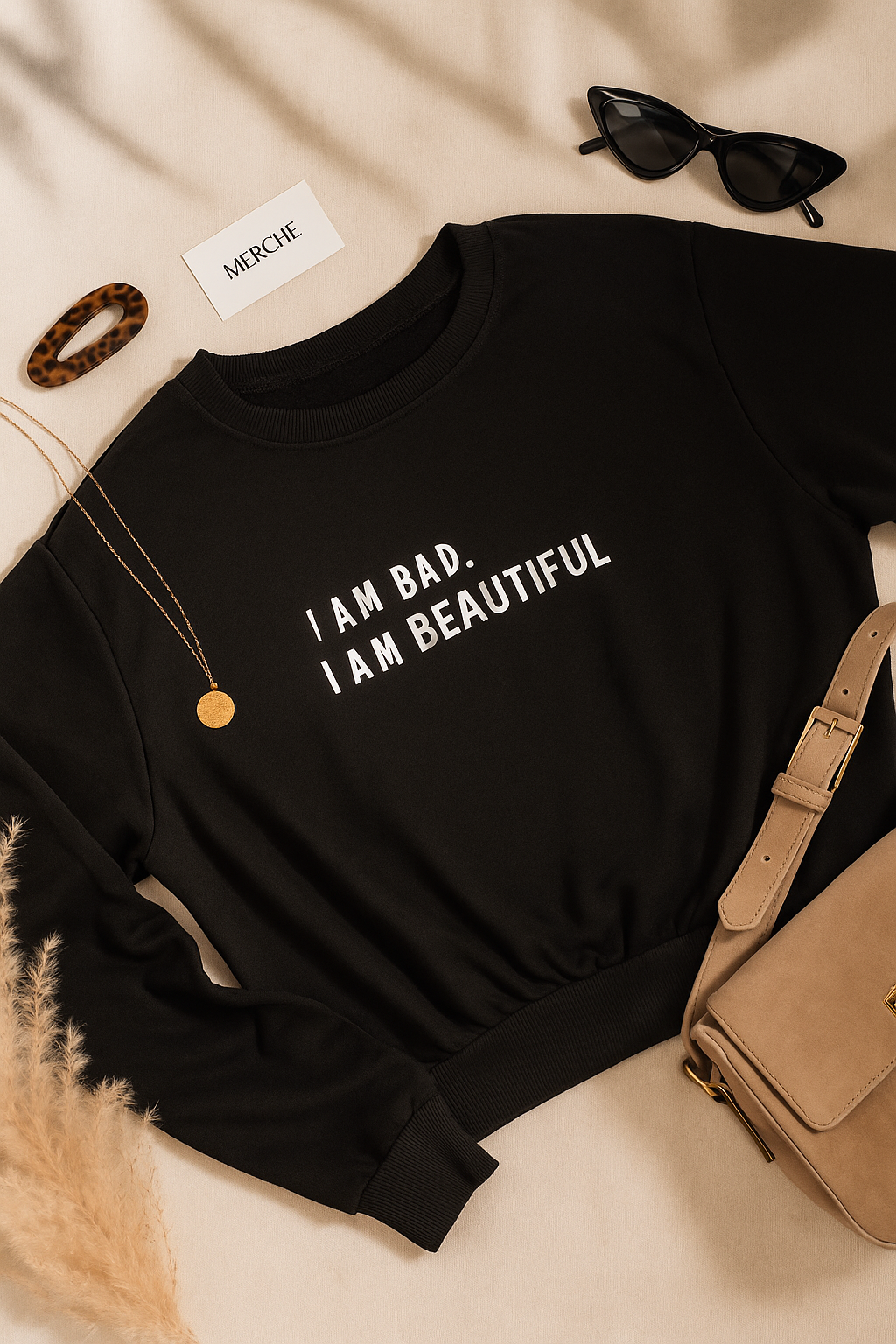 BAD AND BEAUTIFUL SLOGAN SWEATSHIRT