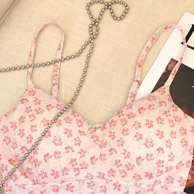 SUMMER FLING PINK PADDED CAMI TOP