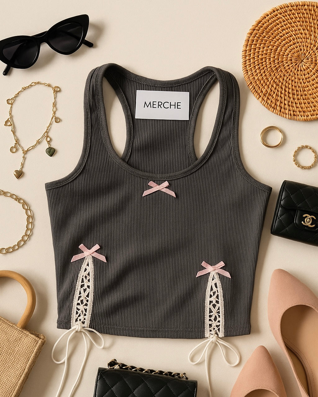 FIERCELY CUTE GREY TANK TOP