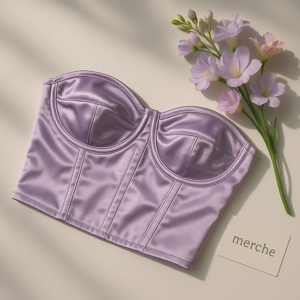 MIDNIGHT QUEEN LILAC BUSTIER TOP