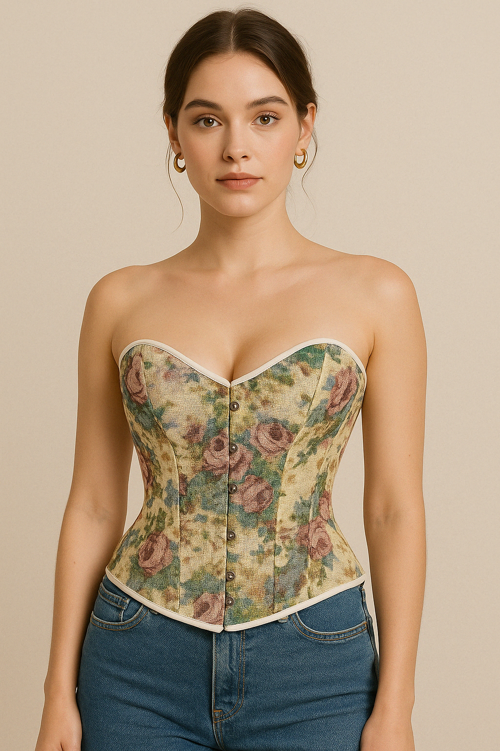 DOWNTOWN ESCAPE JACQUARD FLORAL CORSET