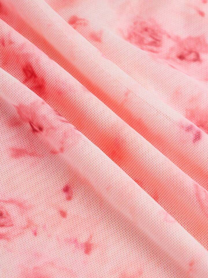 LONG DAYS MESH DETAIL FLORAL MAXI DRESS