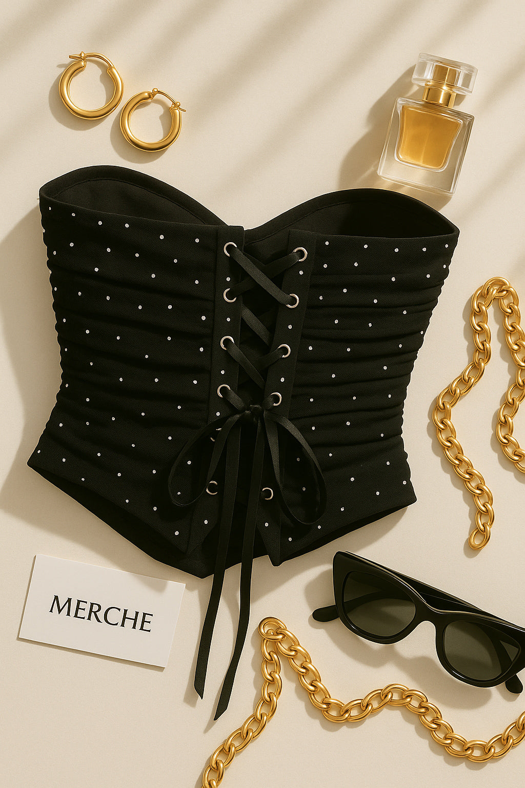 MIND YOUR MANNERS EMBELLISHED MESH CORSET