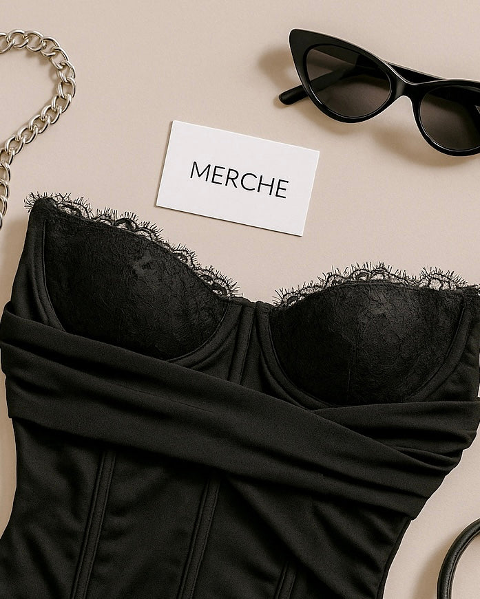 SEE YOU LATER MESH DETAIL CORSET
