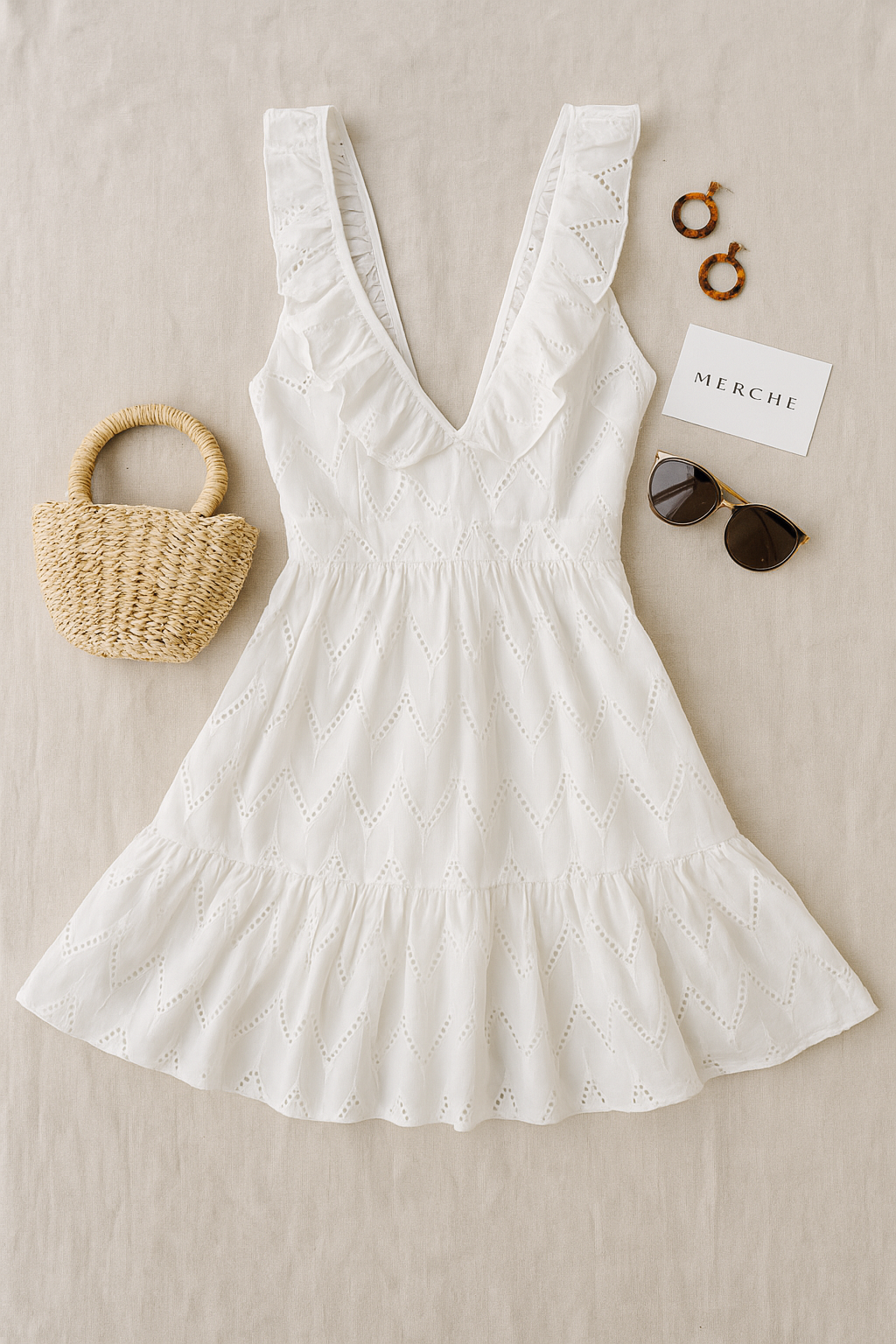 MINE OH MINE EYELET WHITE DRESS
