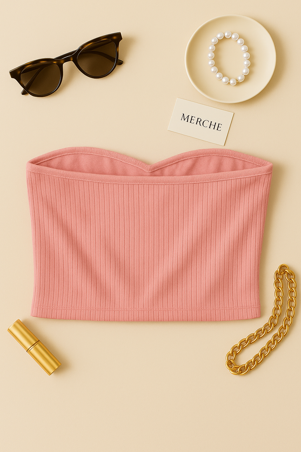 COTTON CANDY CRUSH KNITTED BANDEAU TOP