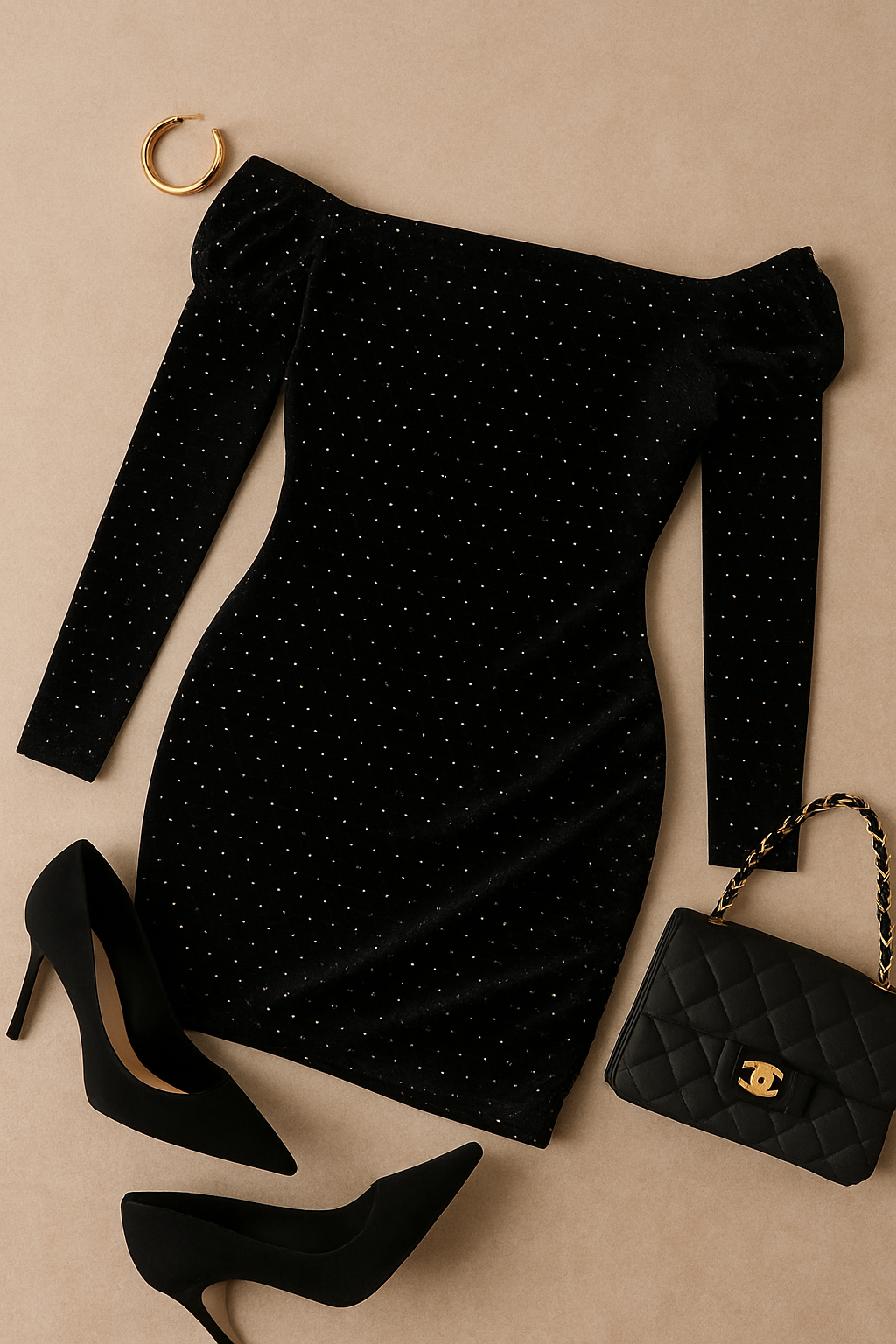 CAN’T BE ME EMBELLISHED VELOUR DRESS