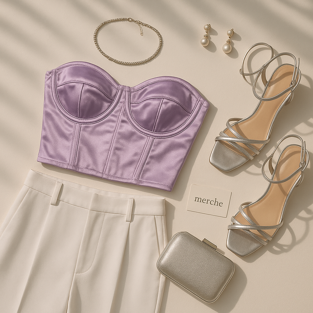 MIDNIGHT QUEEN LILAC BUSTIER TOP