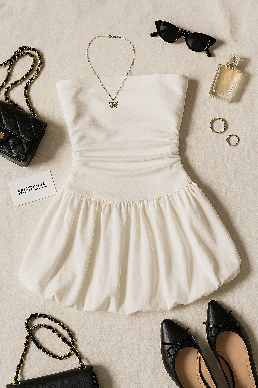 LEAD ROLE WHITE BANDEAU DRESS