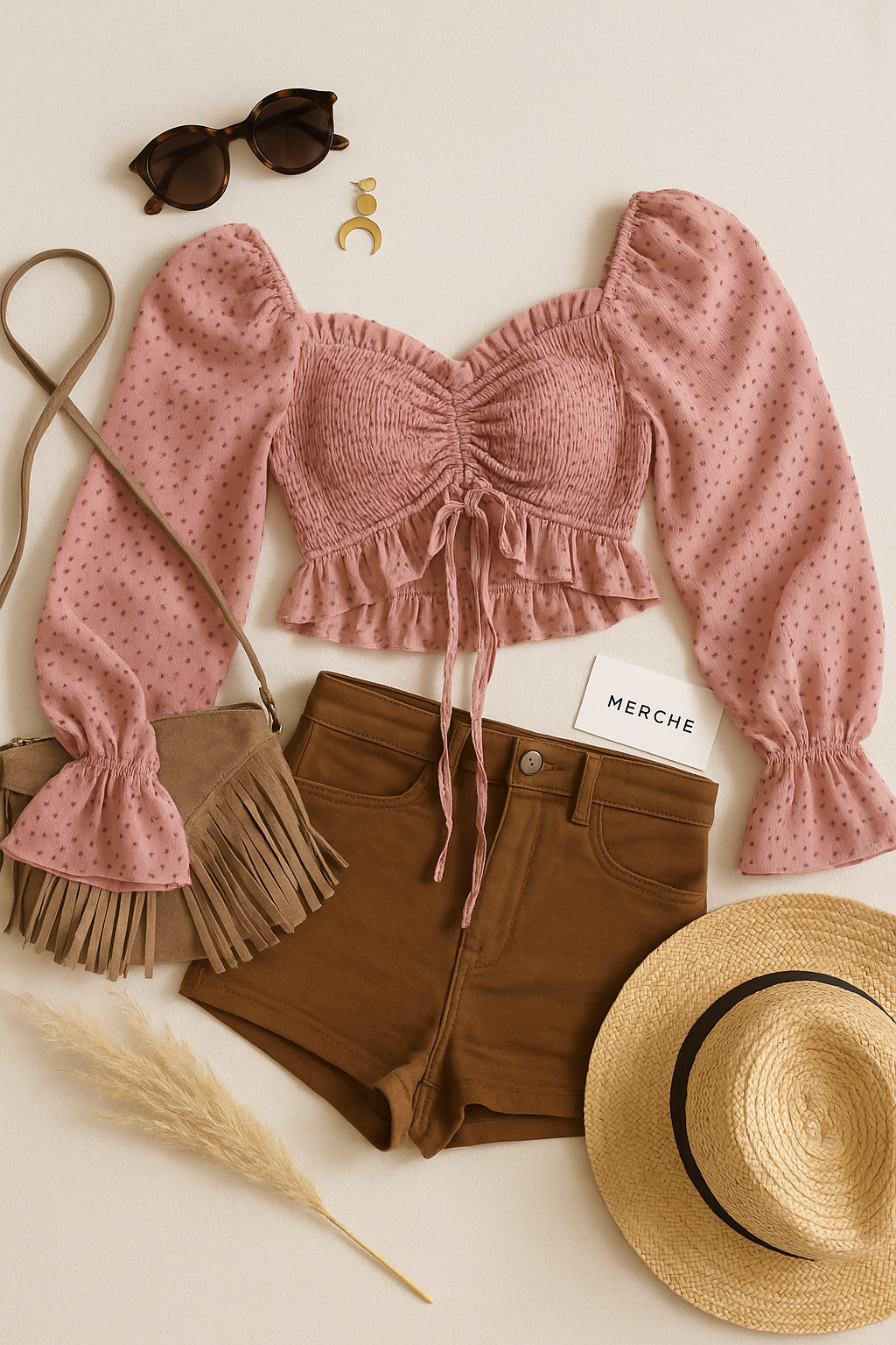 MIAMI DAYS DUSTY ROSE FLORAL TOP