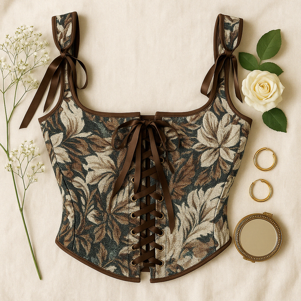 LITTLE DRAMATIC JACQUARD BUSTIER TOP