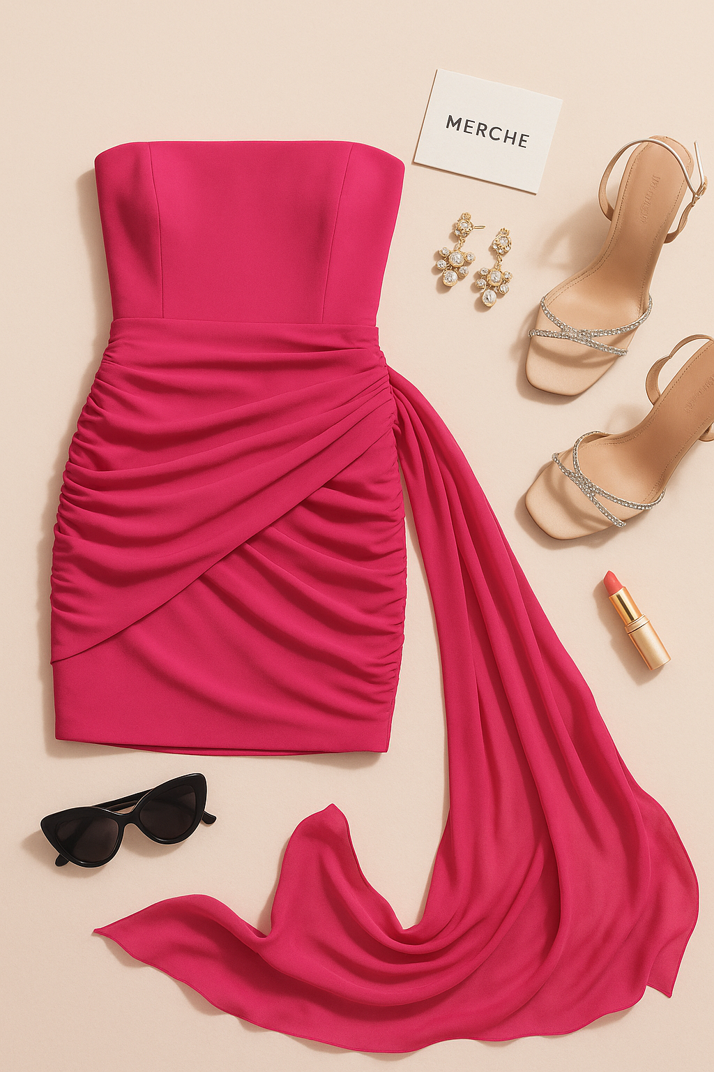 SHOWGIRL FIT SASH BANDEAU DRESS