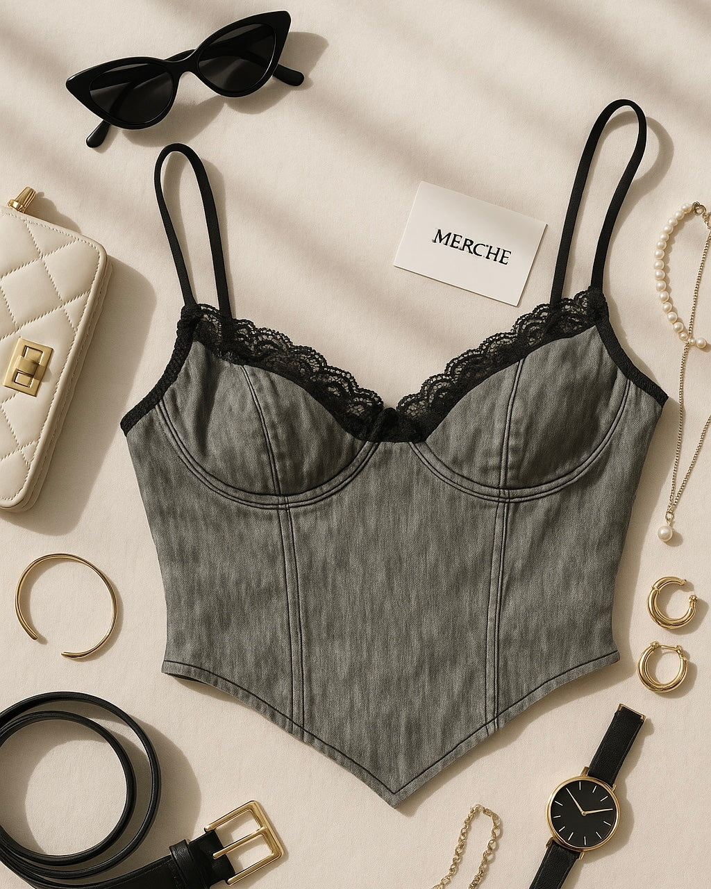 COUTURE CALLS GREY LUXE CAMI TOP