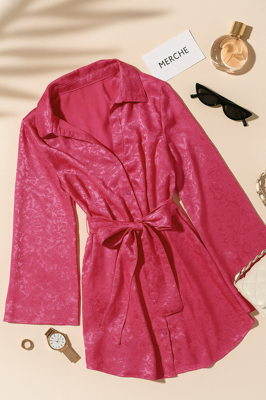 HOTLINE LUXE SATIN SHIRT DRESS
