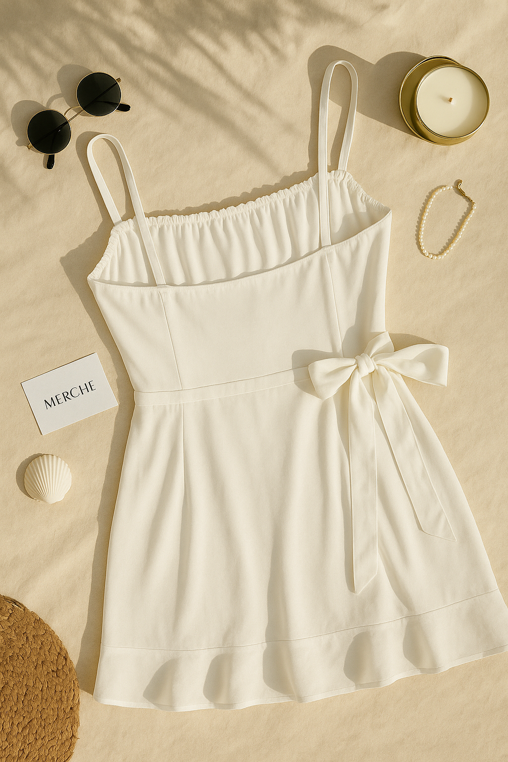 BAYSHORE WHITE WRAP DRESS