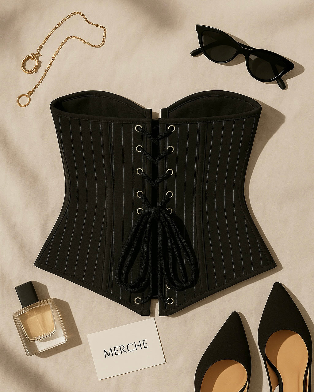 SKIP A HEARTBEAT PADDED STRIPED CORSET