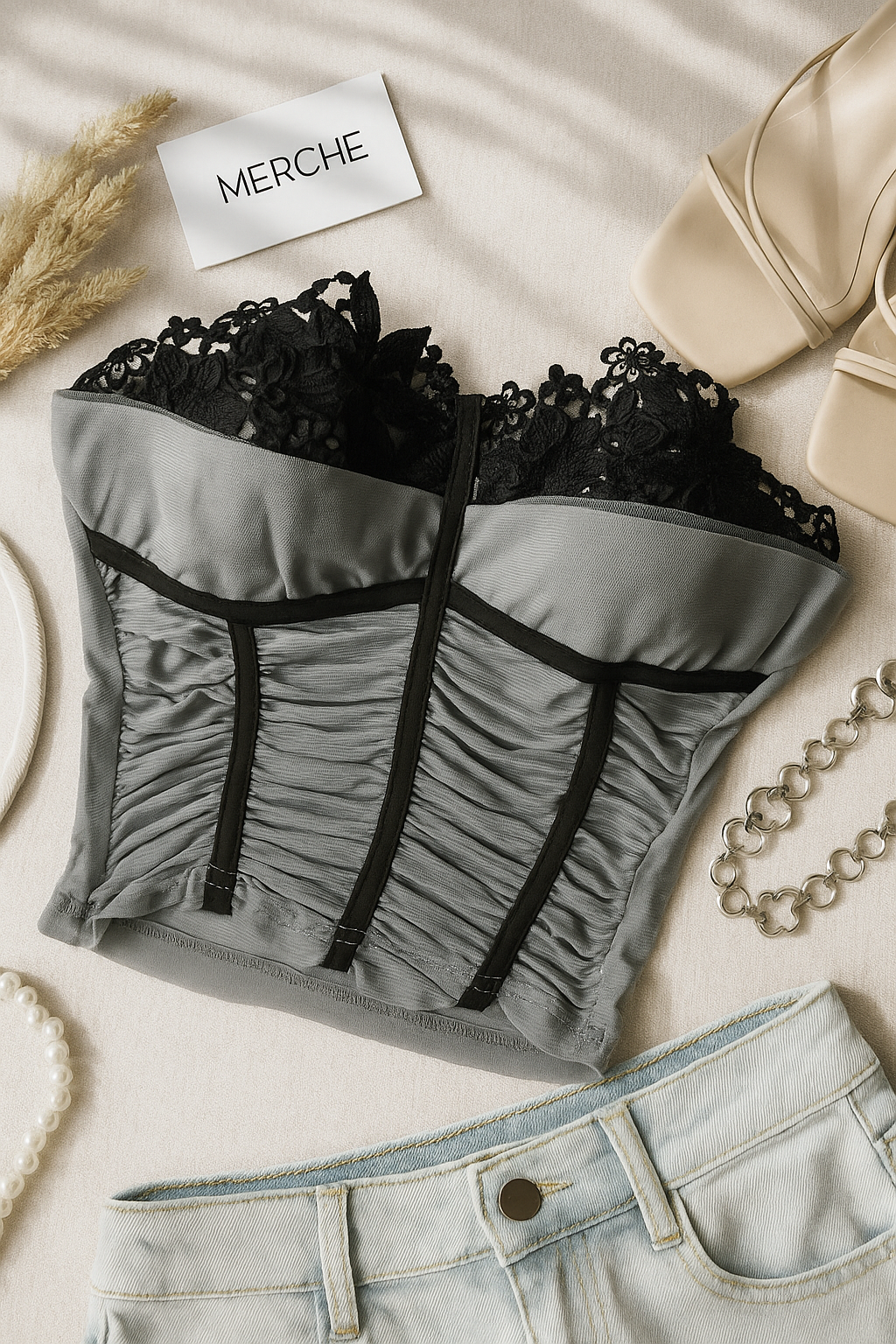 SPIRIT SPEAKS LUXE MESH LACE BANDEAU TOP