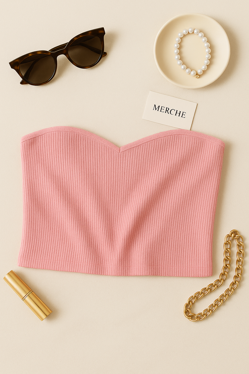 COTTON CANDY CRUSH KNITTED BANDEAU TOP