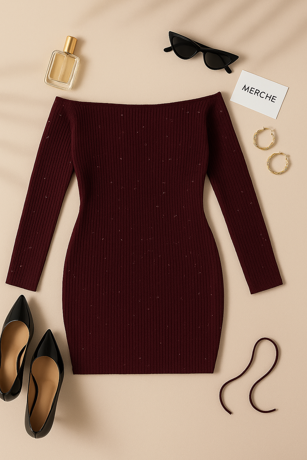 FIRE GIRL SEQUIN OFF-SHOULDER DRESS