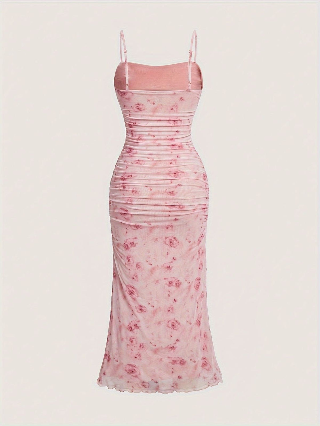 LONG DAYS MESH DETAIL FLORAL MAXI DRESS