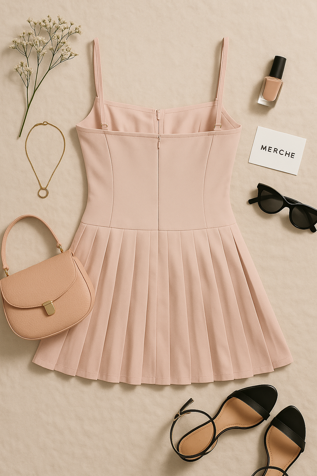 CHASING SUNSET PINK MINI FLARE DRESS