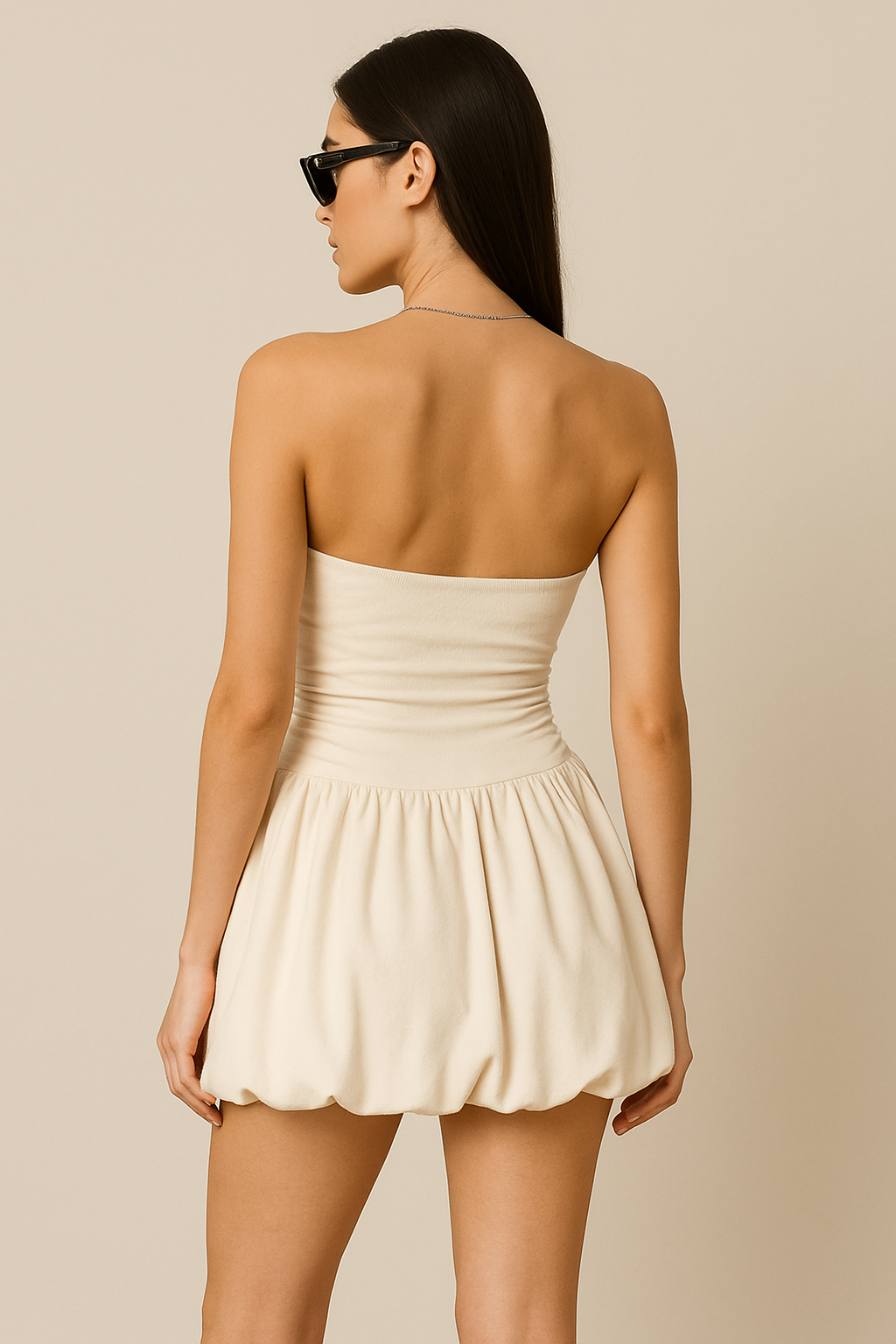 LEAD ROLE WHITE BANDEAU DRESS