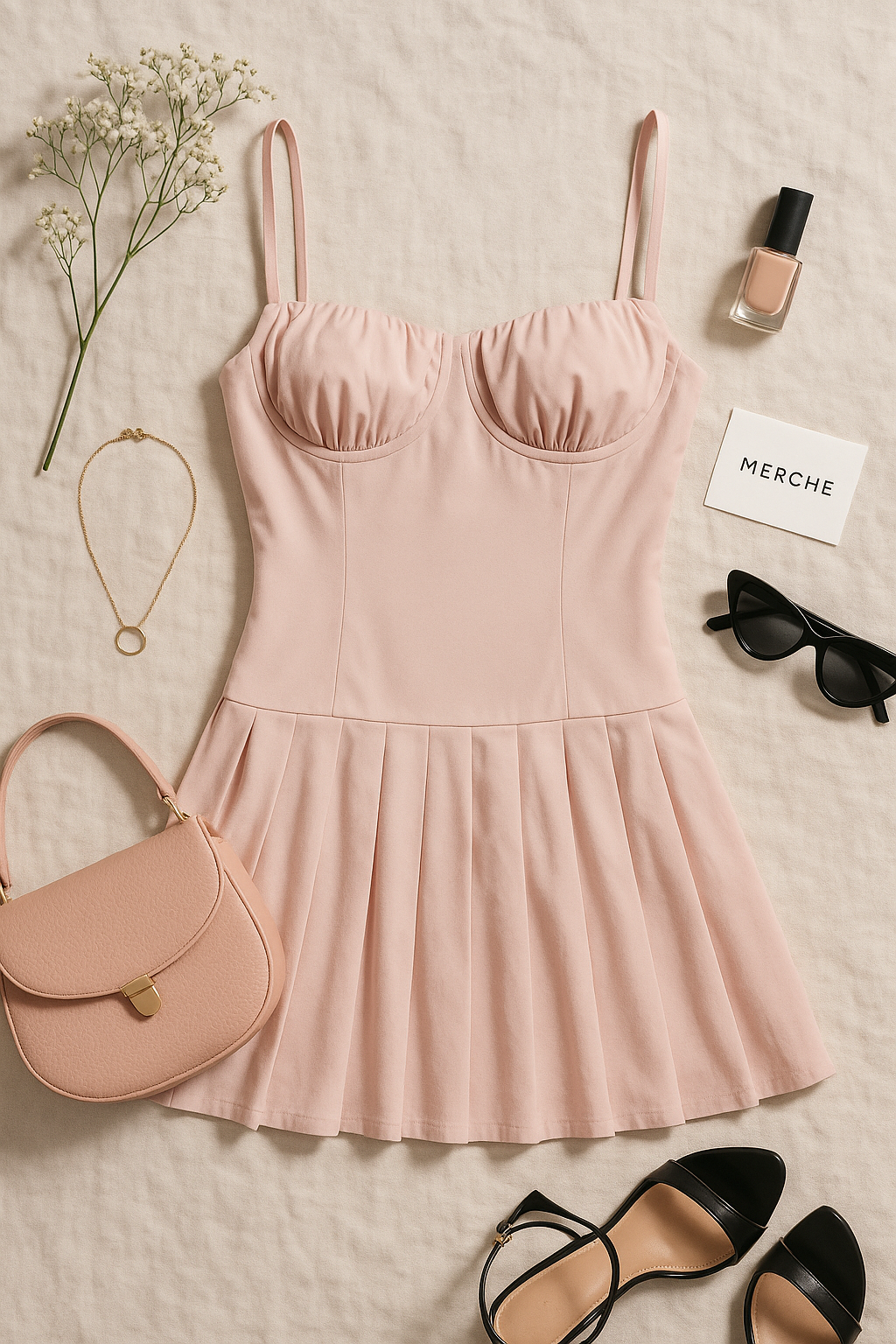 CHASING SUNSET PINK MINI FLARE DRESS