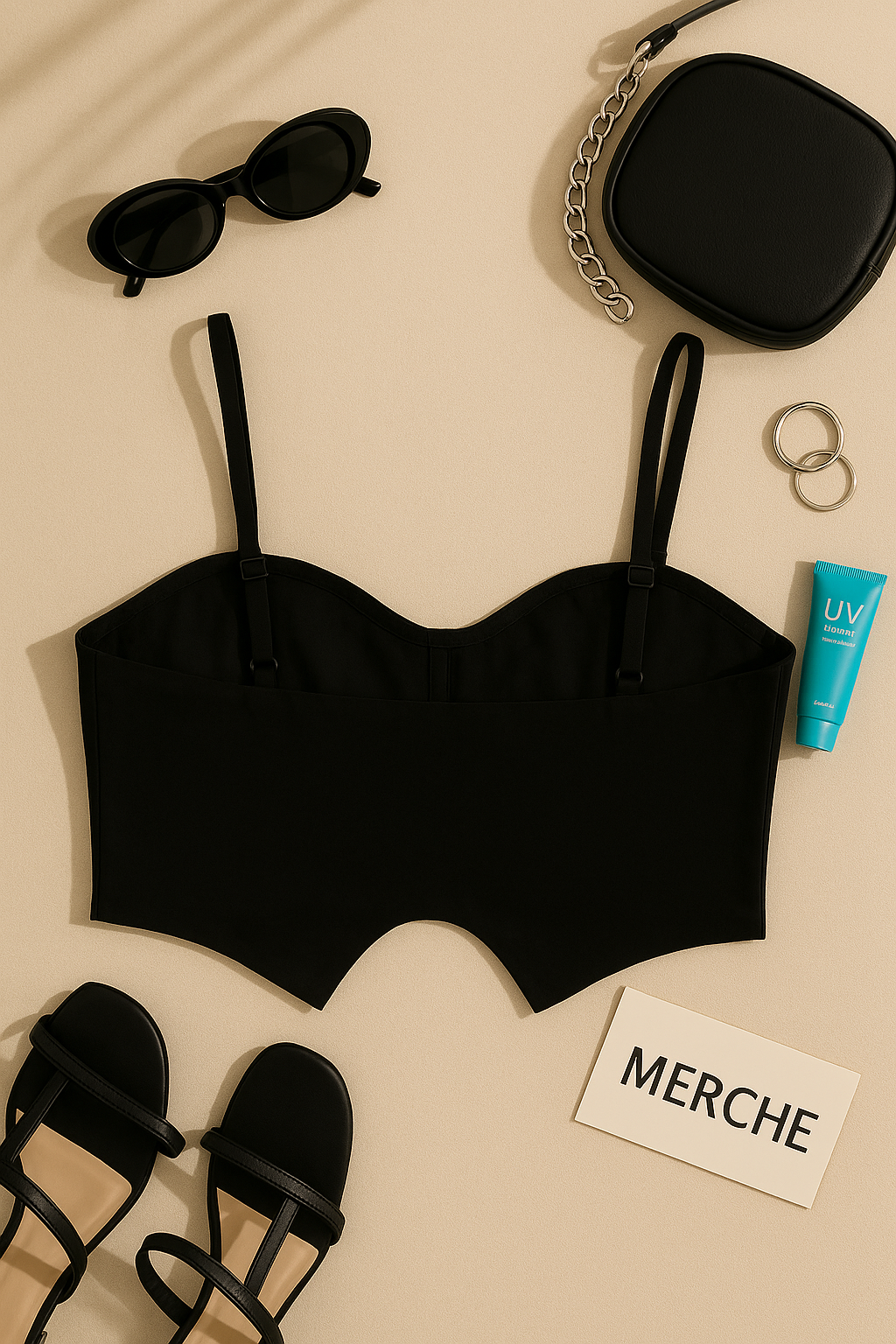 KNEEL DOWN DENIM BUSTIER TOP
