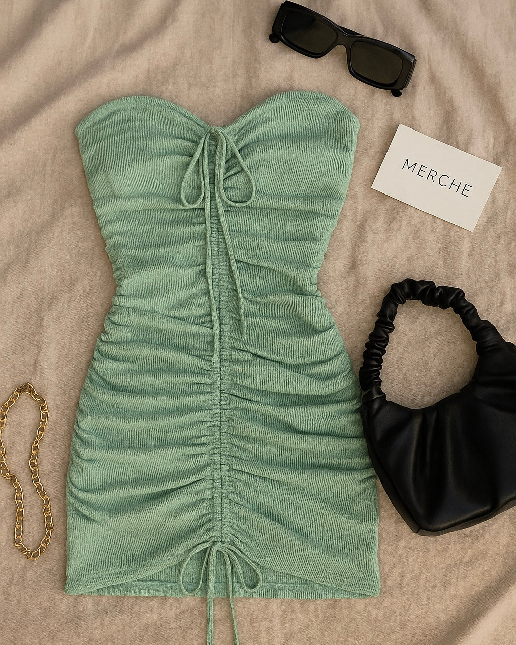 MAKE A WAY MINTY BANDEAU DRESS