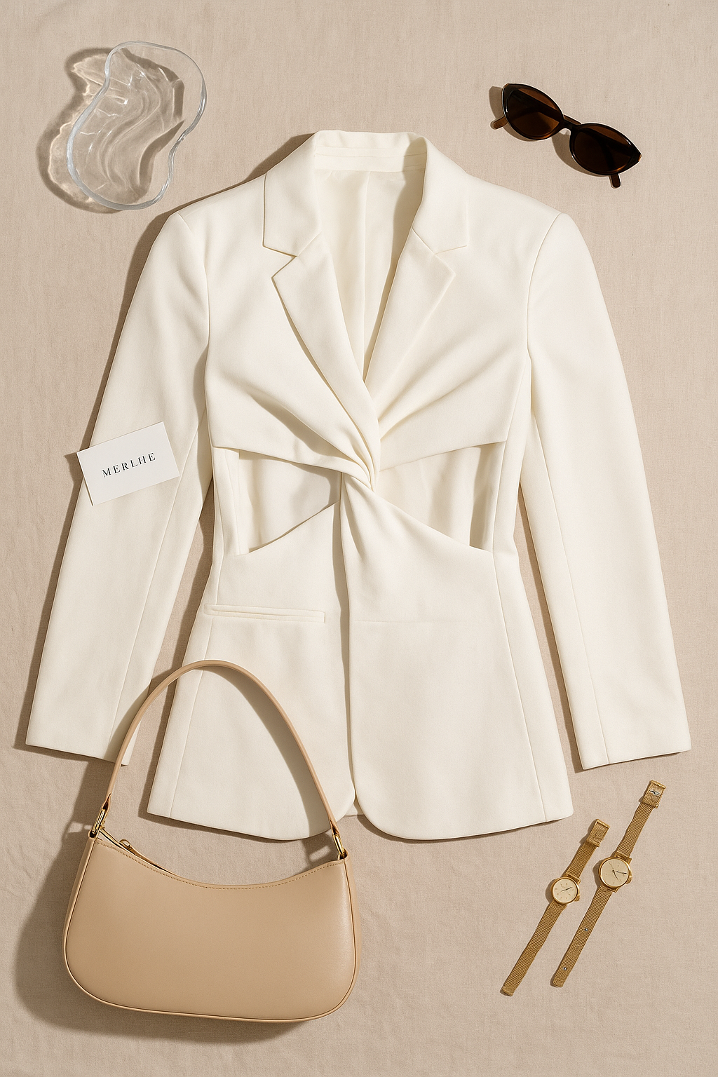 POWER STORY TWISTED FRONT CUT-OUT BLAZER