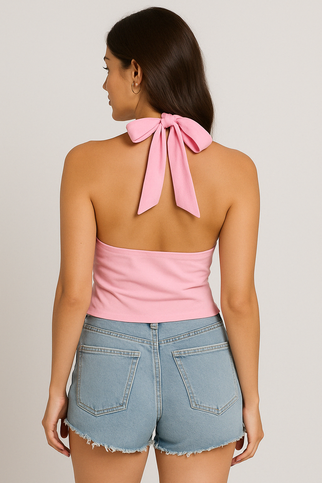 LOVE LANGUAGE PINK HALTERNECK TOP