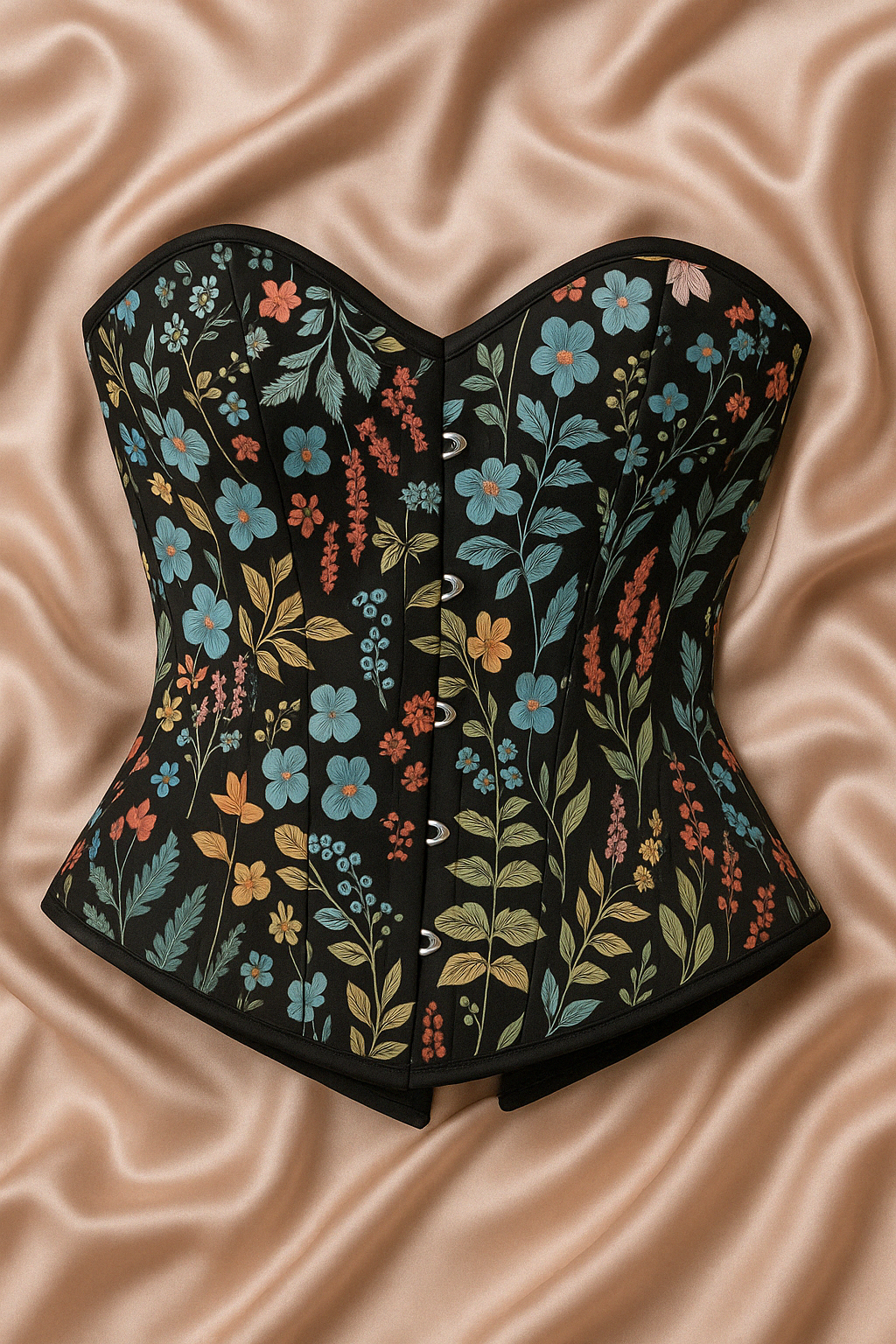 BE MINE BLACK FLORAL CORSET