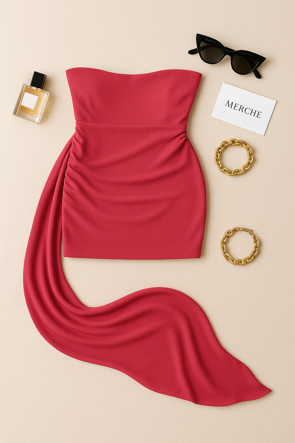 SHOWGIRL FIT SASH BANDEAU DRESS