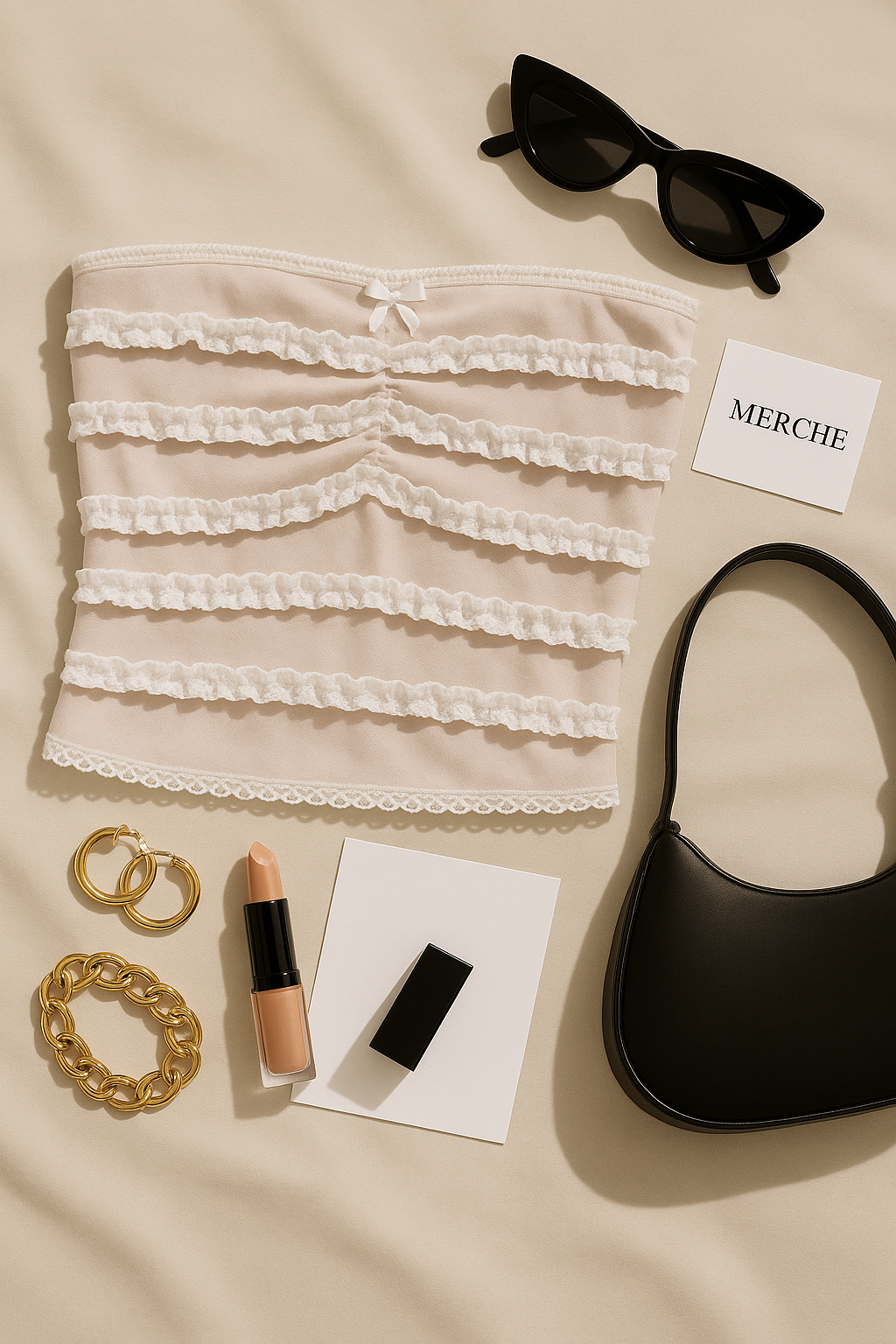 SUMMERY CHARM FRILL BANDEAU TOP