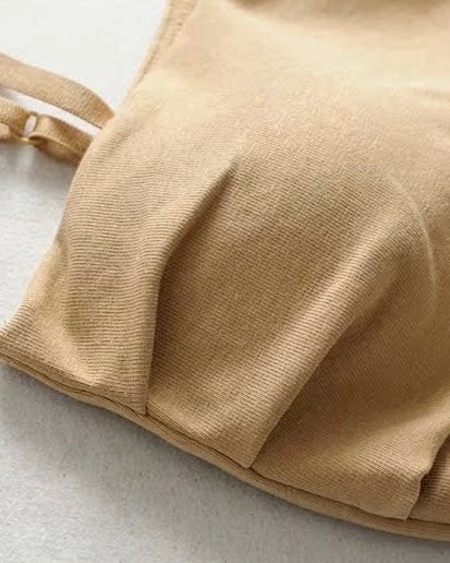 MAKE ME CRAZY PADDED KHAKI CAMI TOP