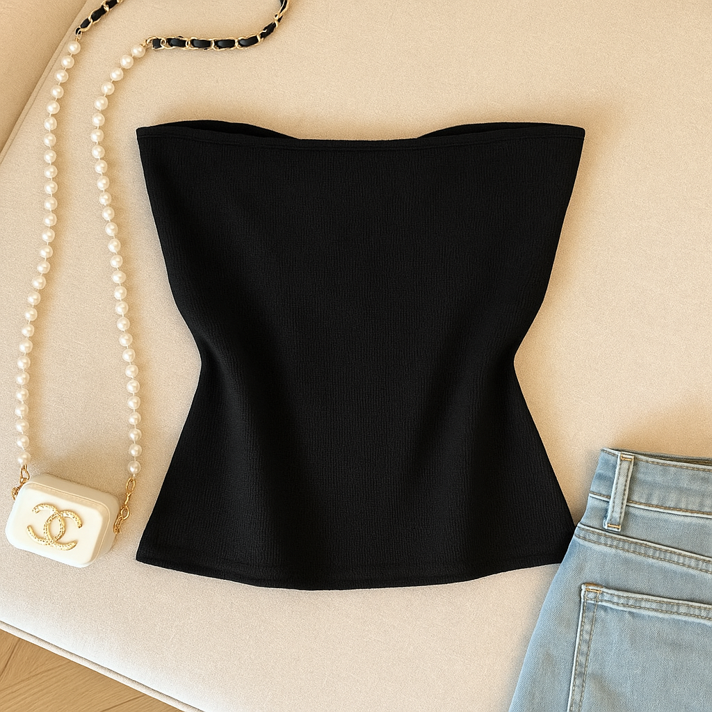 THE HEART-STOPPER BLACK BOW BANDEAU TOP