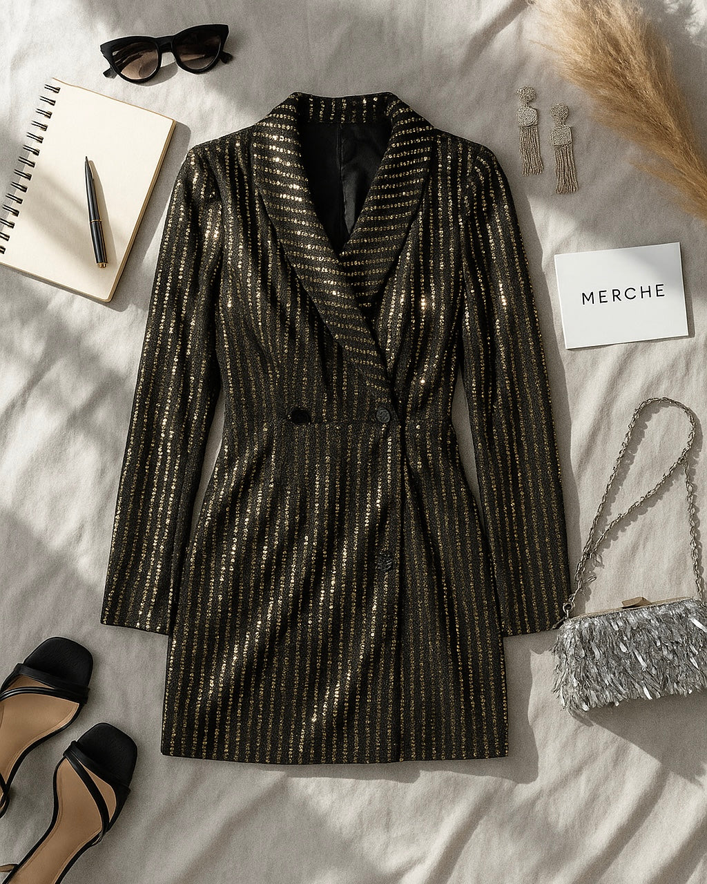 DANCED UNTIL FOUR SHIMMER BLAZER PLAYSUIT
