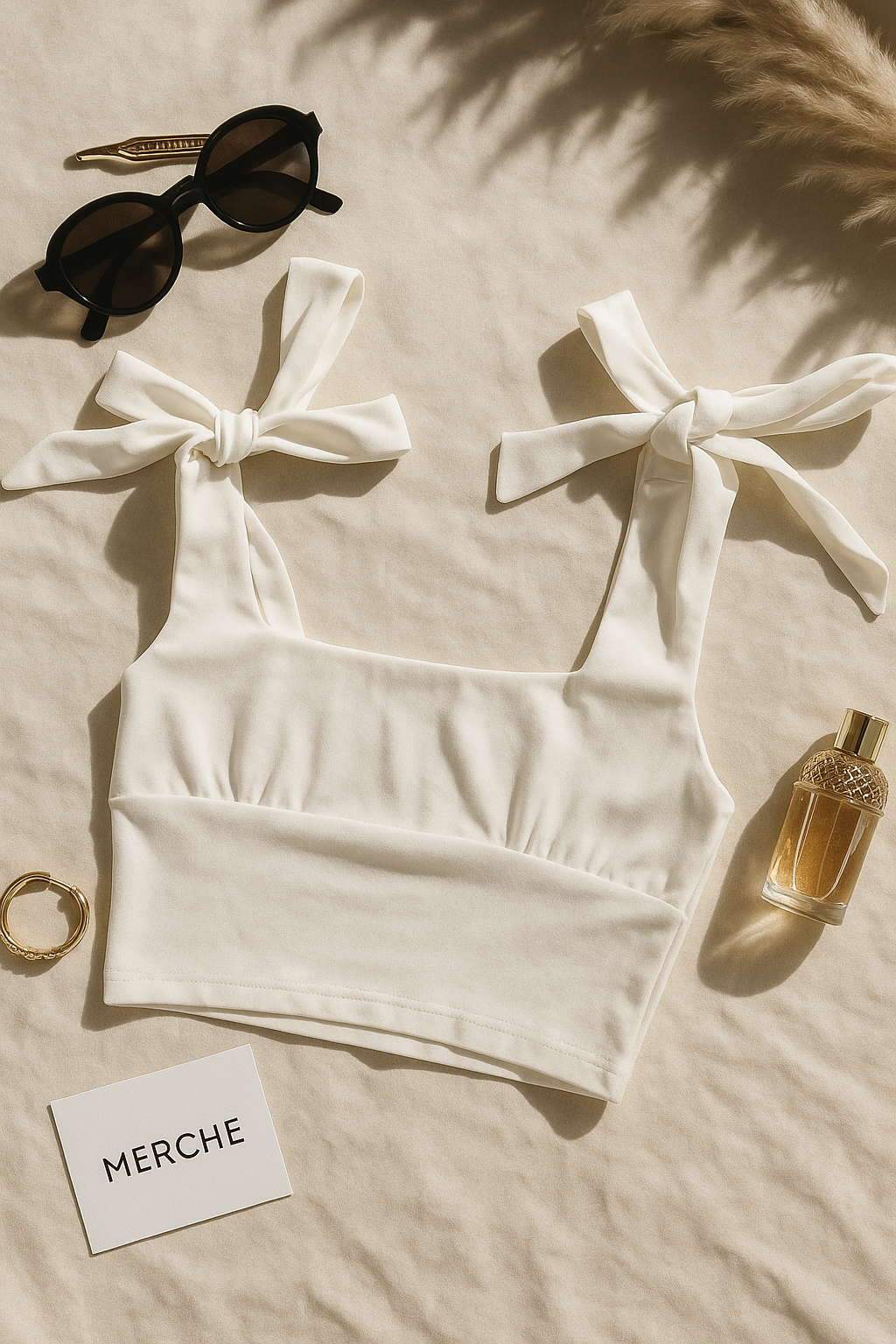 LOVERS MEET WHITE LUXE TIE-UP TOP