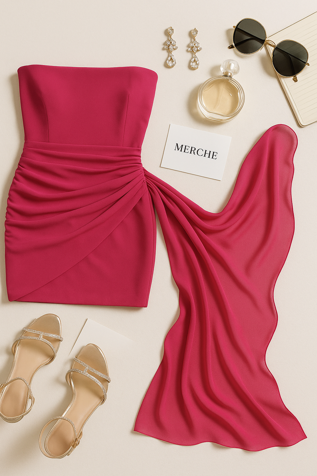 SHOWGIRL FIT SASH BANDEAU DRESS