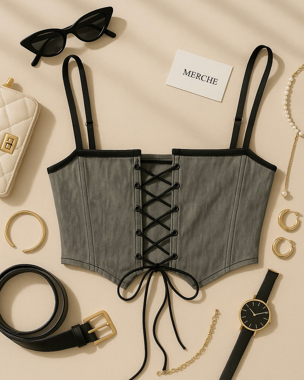 COUTURE CALLS GREY LUXE CAMI TOP