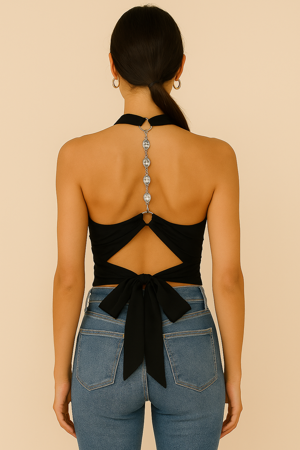 BACKTALK BABE PADDED METAL DETAIL LUXE TOP