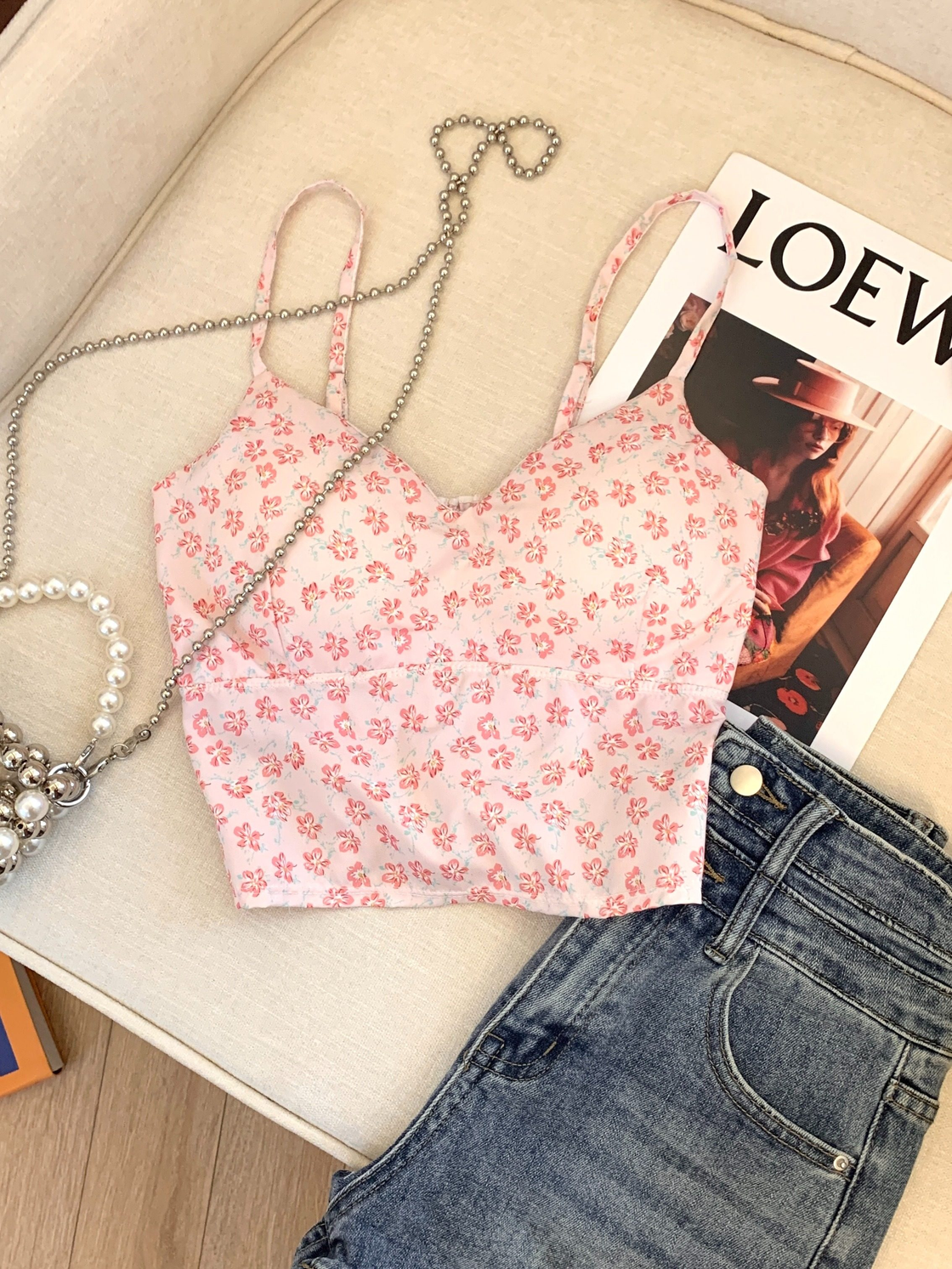 SUMMER FLING PINK PADDED CAMI TOP