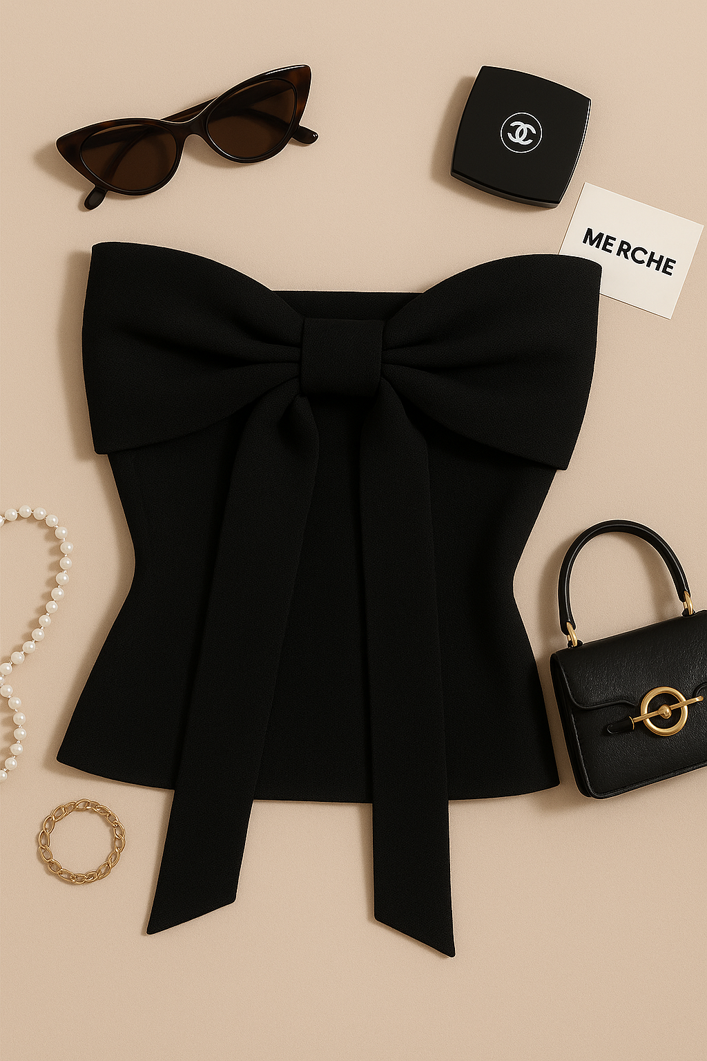 THE HEART-STOPPER BLACK BOW BANDEAU TOP