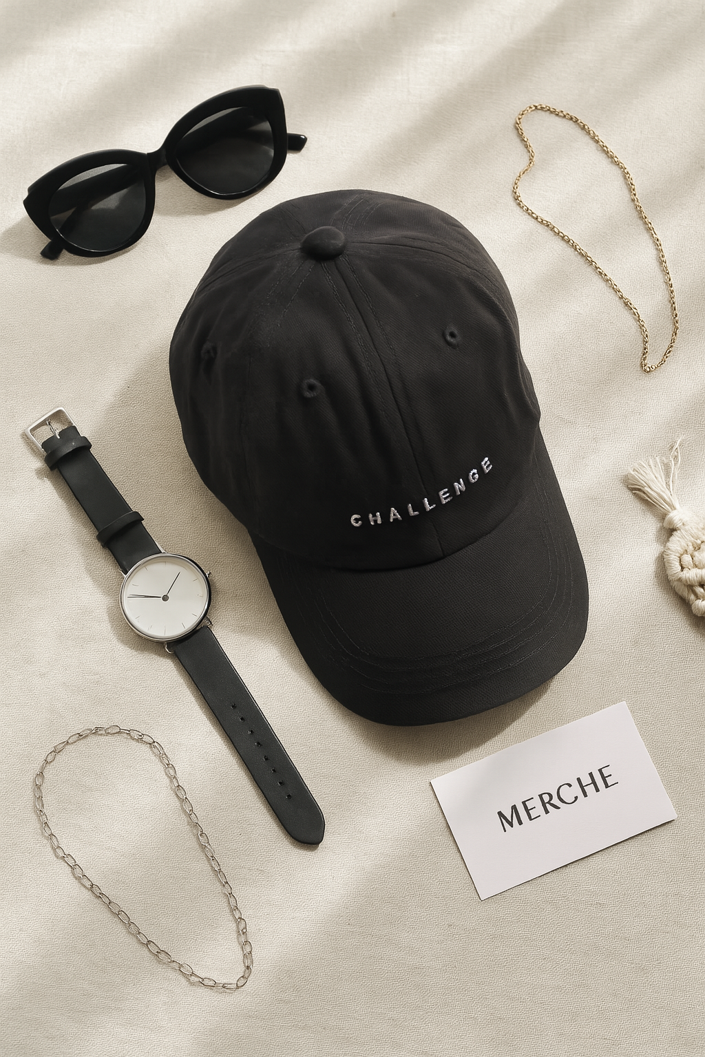 MERCHE BASIC STATEMENT BLACK BASEBALL CAP