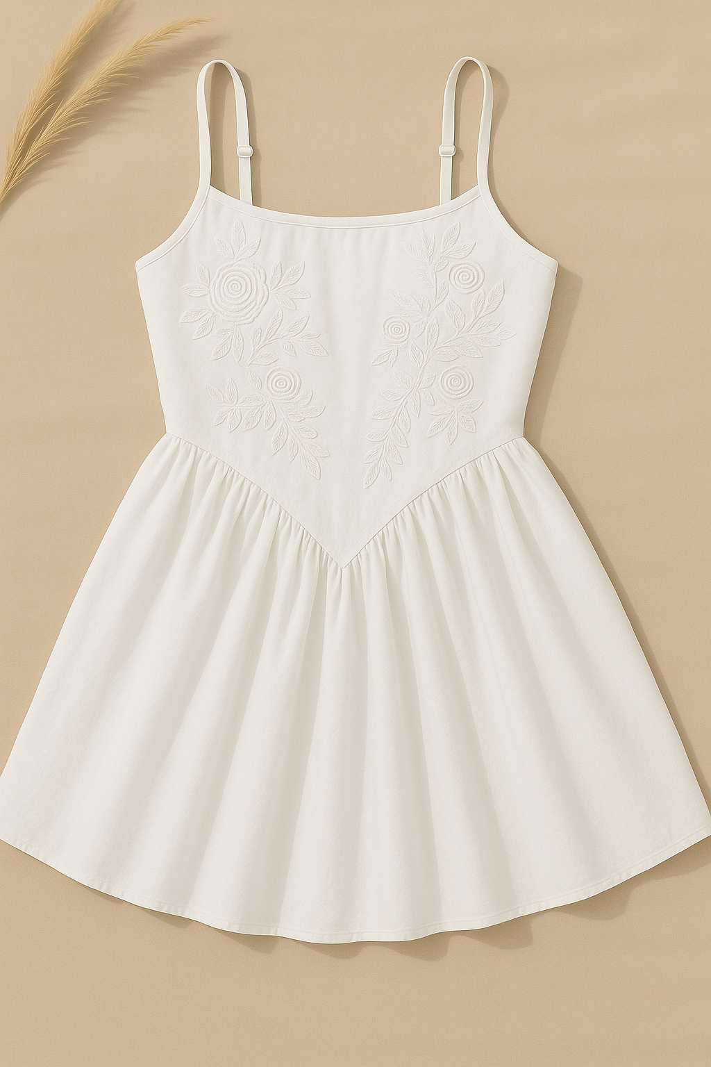 INFATUATED WHITE APPLIQUE FLARE DRESS