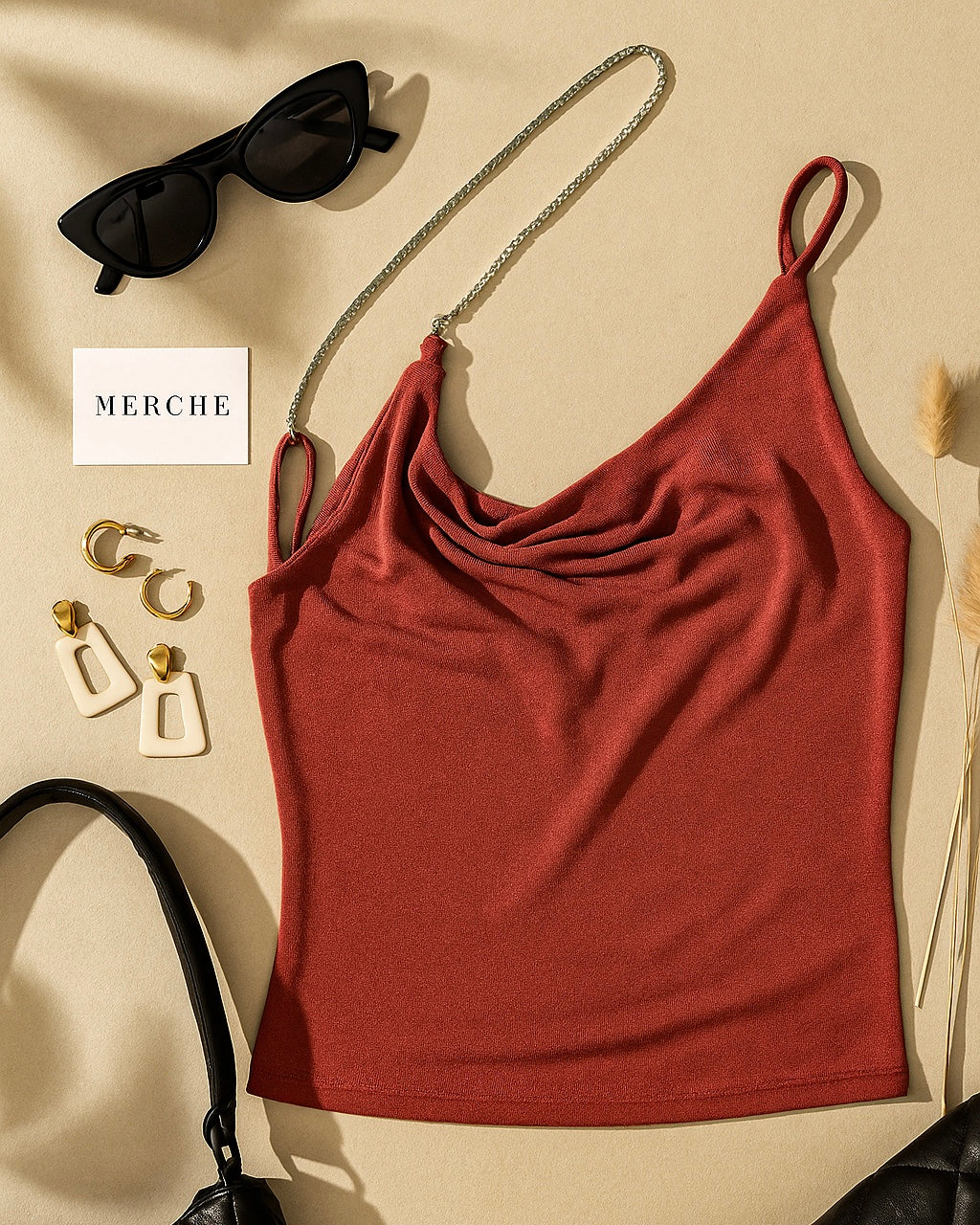 FALL FOR ME DIAMOND STRAP RUST TOP